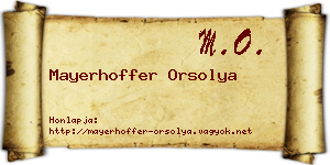 Mayerhoffer Orsolya névjegykártya
