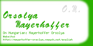 orsolya mayerhoffer business card
